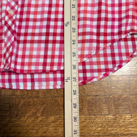 Vineyard Vines Women's Size 12 Red Pink Gingham Checkered Button Down Shirt - Picture 5 of 7
